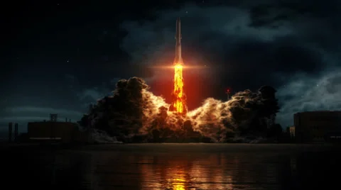 Rocket Takeoff Stockbeeldmateriaal 35554301