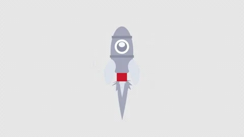 Rocket takeoff upward motion vector animation seamless loop Video stock 331657742