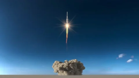 Rocket takes off Stock Footage 59421919