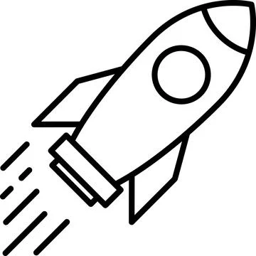 A rocket taking off icon as a creative idea or new startup Stock Photos