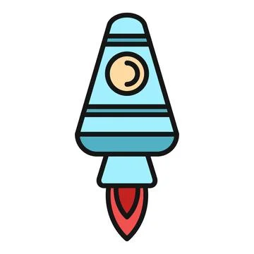 Rocket taking off launching into outer space Stock Illustration