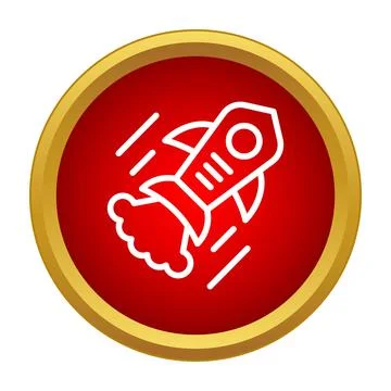 Rocket taking off space exploration icon concept Stock Illustration