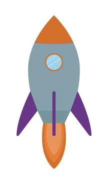 Rocket taking off into space on a jet engine. Stock Illustration