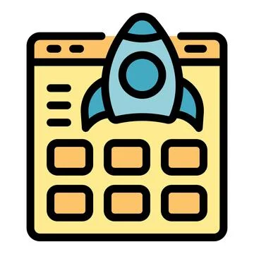 Rocket taking off from website interface symbolizing online business startup イラスト素材