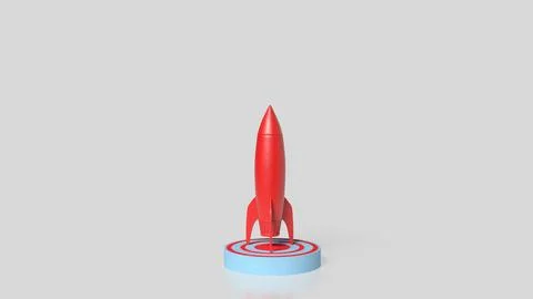 The Rocket on Target point for Business concept 3d Rendering. Stock Illustration