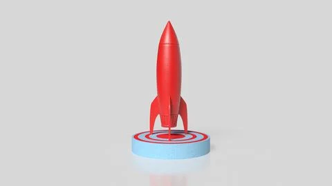 The Rocket on Target point for Business concept 3d Rendering. Stock Illustration