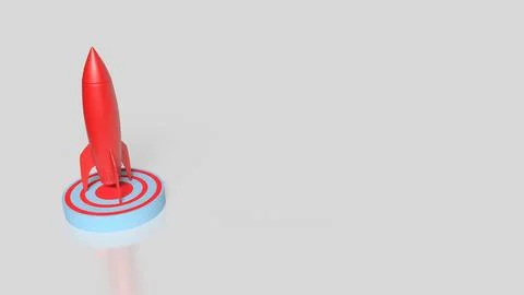 The Rocket on Target point for Business concept 3d Rendering. Stock Illustration