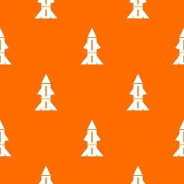 Rocket technology pattern vector orange Stock Illustration