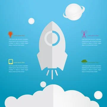 Rocket theme, info graphics Stock Illustration