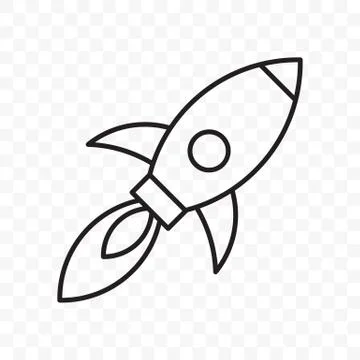 Rocket thin line vector start up launch icon Stock-Illustration
