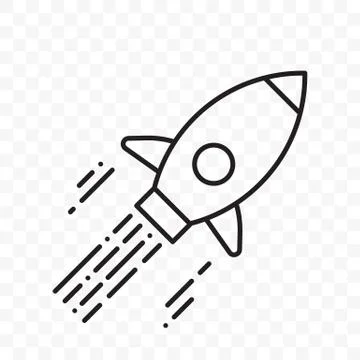 Rocket thin line vector start up project icon Stock-Illustration