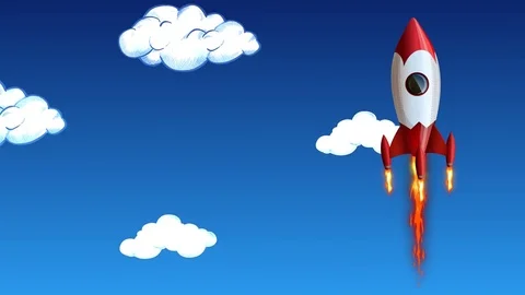 Rocket Through the Clouds 4K Loop Stock Footage 83659708