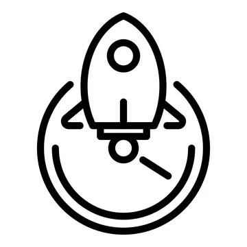 Rocket time icon outline vector. Ship launch 库存插图