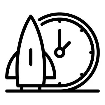 Rocket time shipping icon, outline style 스톡 일러스트