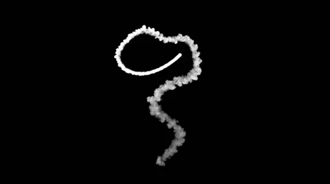 Rocket trail smoke, isolated on black background, with alpha Stock Footage 40693775