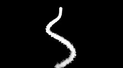 Rocket trail smoke, isolated on black background, with alpha Stock Footage 40694050