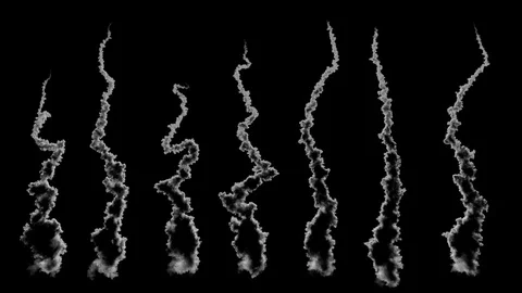 Rocket trails in backlight / firework trails. Stock Footage 82644448