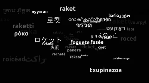 Rocket Translated in 62 Worldwide Languages Endless Looping 3d Zooming Wordcl Video stock 145212334