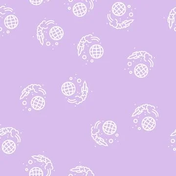 Rocket transportation line seamless pattern Stock Illustration