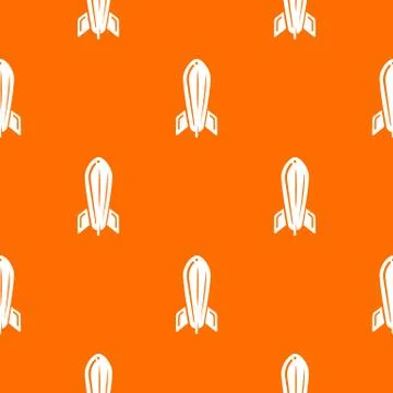 Rocket travel pattern vector orange Stock Illustration