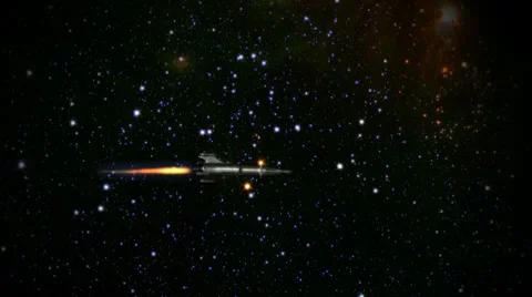 Rocket Travels Through Space Stock Footage 10762184