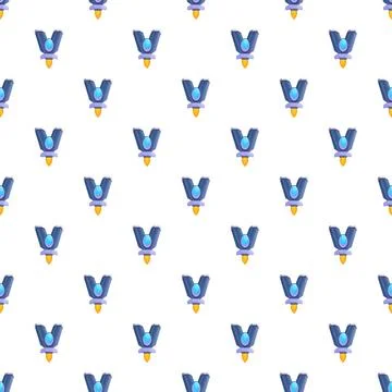Rocket trophy awards seamless cartoon pattern 스톡 일러스트