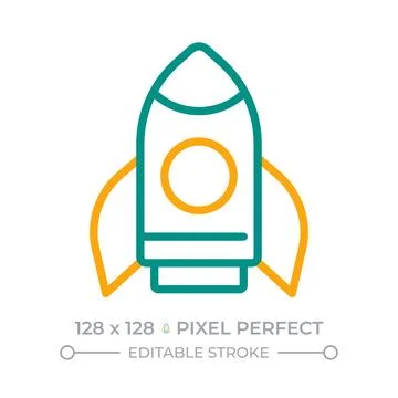 Rocket two color line icon Stock Illustration