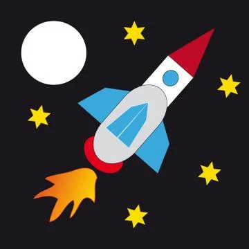 Rocket in universe Stock Illustration