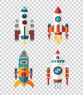 Rocket vector art, rocket logo isolated on a white background Illustrazione stock