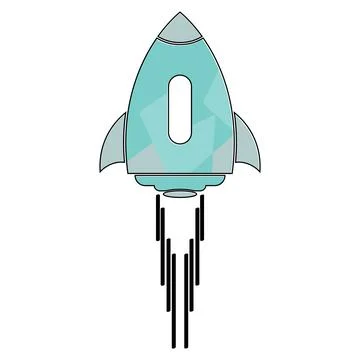Rocket vector icon illustration Stock Illustration