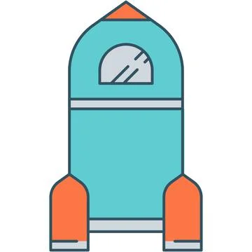 Rocket vector icon launch space ship graphic Stock Illustration