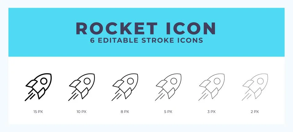 Rocket vector icon for web and app. Editable stroke vector illustration Stock Illustration