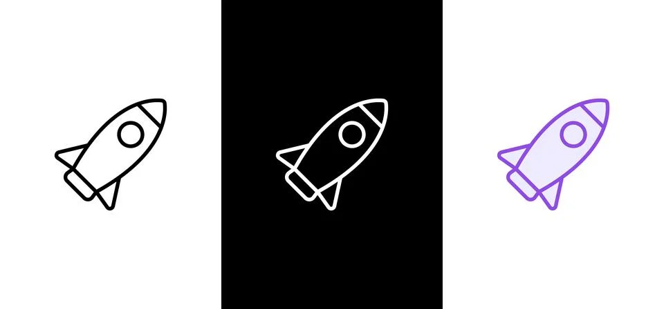 Rocket vector icons. Rocket launch icon collection. 스톡 일러스트