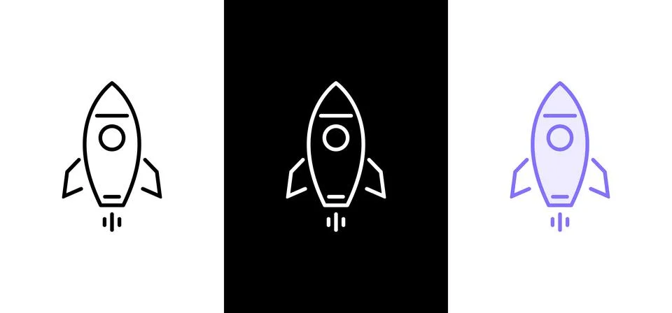 Rocket vector icons. Rocket space ship launch, Startup icon set 스톡 일러스트