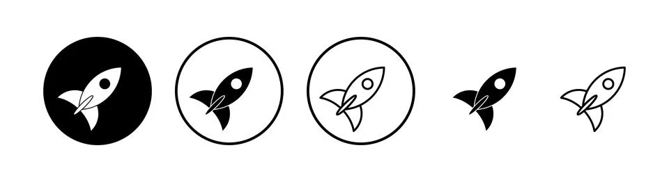 Rocket vector icons set. Start Up Concept Symbol. Startup icon Stock Illustration
