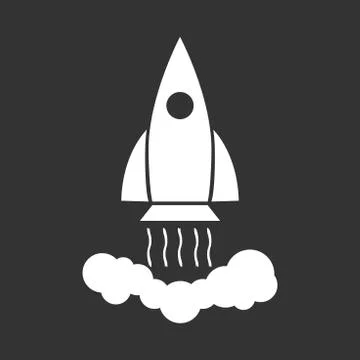 Rocket vector pictogram icon. Simple flat pictogram for business, marketing,  Stock Illustration