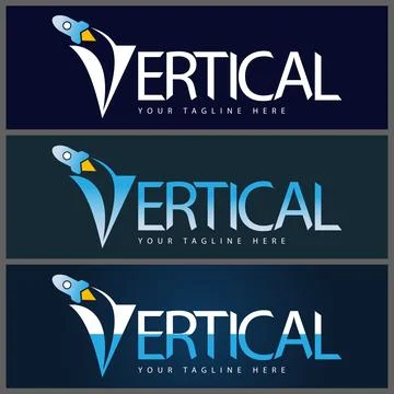 Rocket vertical initial logo text set design template Stock Illustration
