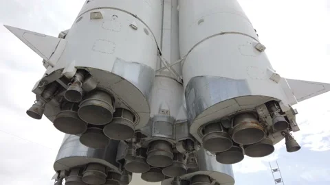 Rocket Vostok Gagarin first flight USSR Video stock 144431206