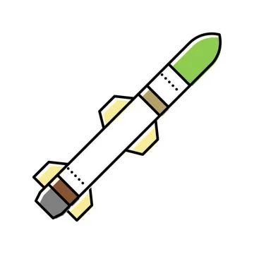 Rocket war weapon color icon vector illustration Illustrazione stock