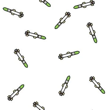 Rocket war weapon vector seamless pattern Stock Illustration