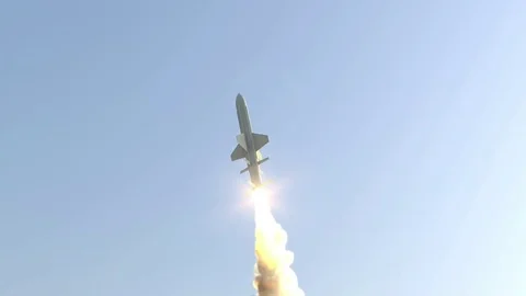 Rocket up from the water Stock Footage 74077803