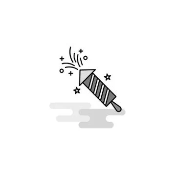 Rocket  Web Icon. Flat Line Filled Gray Icon Vector Stock Illustration