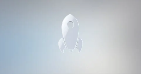 Rocket White 3d Icon Stock Footage 67352633