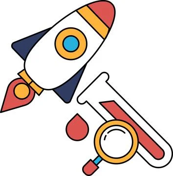 A rocket is on a white background Stock Illustration