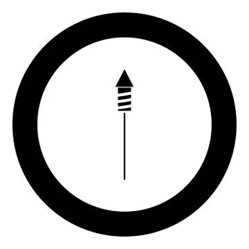 Rockets for fireworks icon black color in circle Stock Illustration