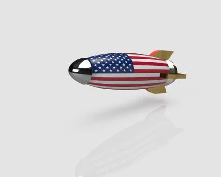Rockets with flag of the USA Stock Illustration