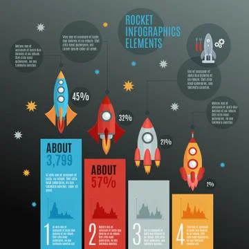 Rockets Infographic Set Stock Illustration