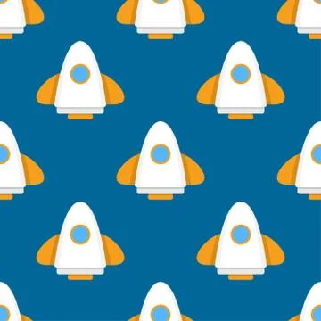 Rockets seamless pattern. Stock Illustration
