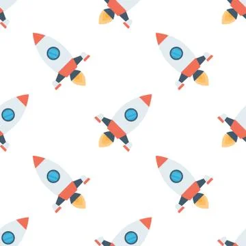 Rockets seamless pattern. Stock Illustration