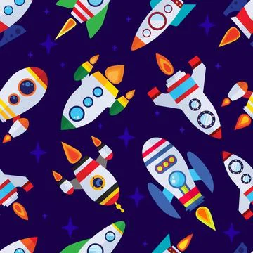 Rockets Seamless Pattern Stock Illustration